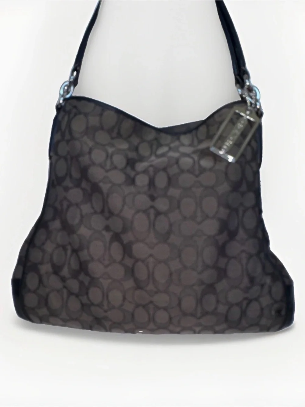 Coach Phoebe Black and Charcoal Shoulder Bag
